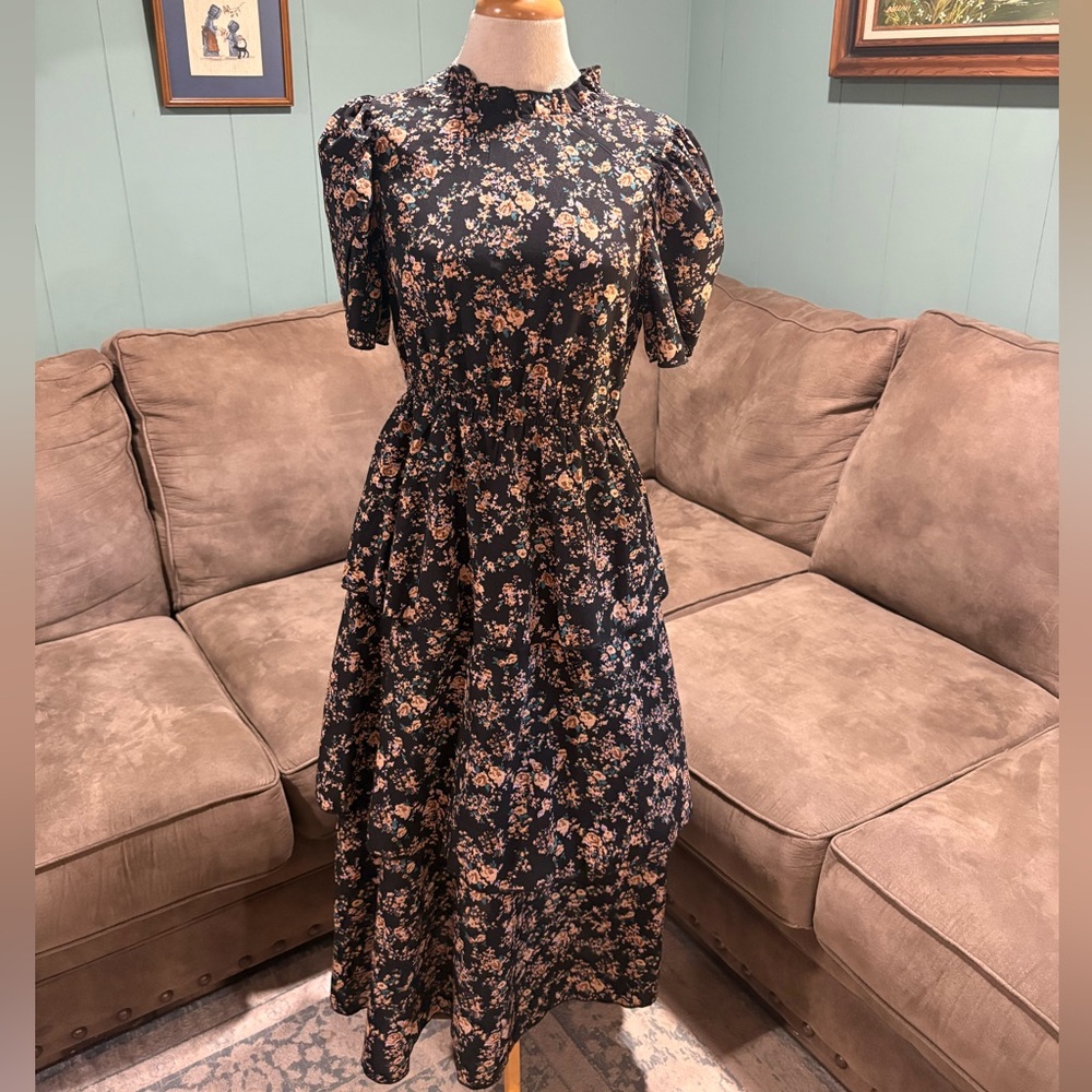 Floral Black Dress